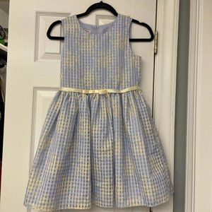 Katie M - Girls Blue And Ivory Lined Floral Crinoline Dress Size 10. Spring